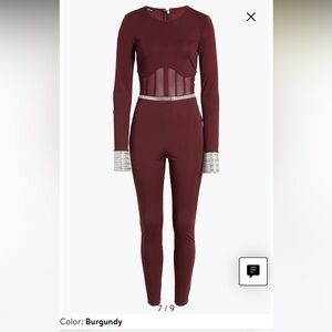 Rhinestone Mesh Jumpsuit - size L, New with tags - Bebe